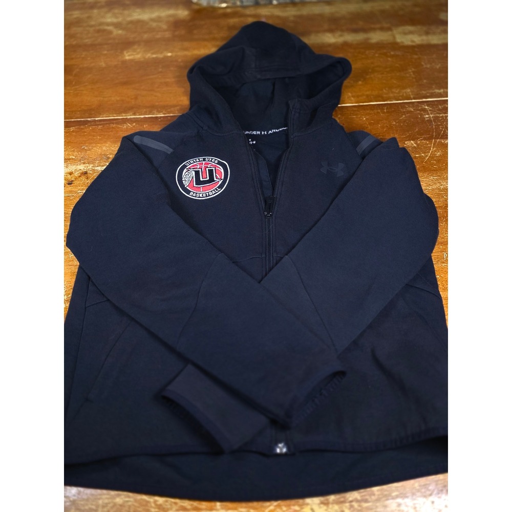 Under Armour Youth Large Uintah Utes Basketball Full Zip Hoodie Black Jacket